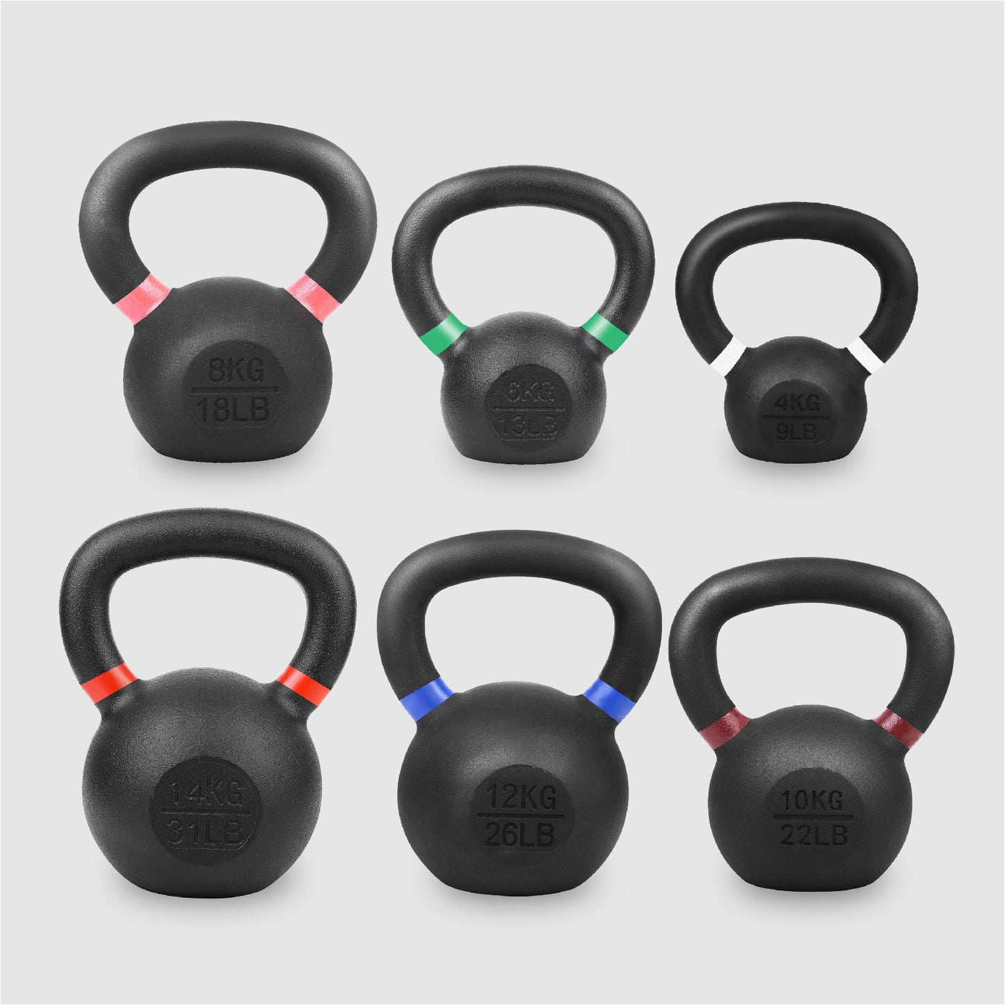 Cast Iron Kettlebells - Premium Solid Construction with Textured Wide Grip Handle - Multiple Weight Options for Strength Training, CrossFit, HIIT Workouts - Durable Home Gym Fitness Equipment for Full