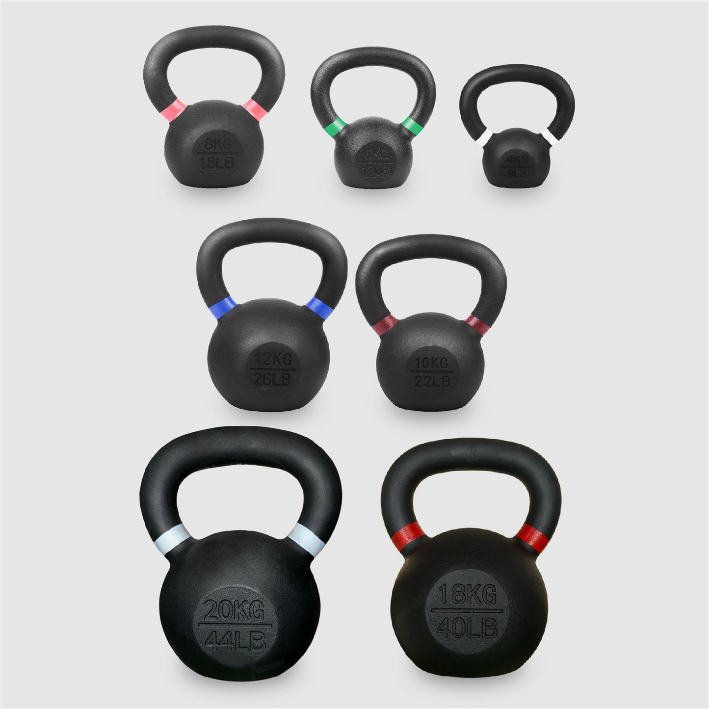 Cast Iron Kettlebells - Premium Solid Construction with Textured Wide Grip Handle - Multiple Weight Options for Strength Training, CrossFit, HIIT Workouts - Durable Home Gym Fitness Equipment for Full