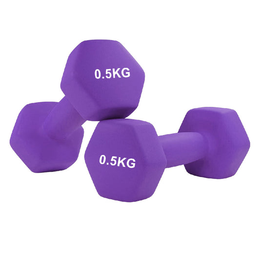 Anti-Roll Hex Neoprene Dumbbell Weights - Non-Slip Design for Home Training & Gym Workouts - Premium Quality Fitness Equipment in Singles, Pairs & Complete Sets - Soft-Touch Grip for All Fitness