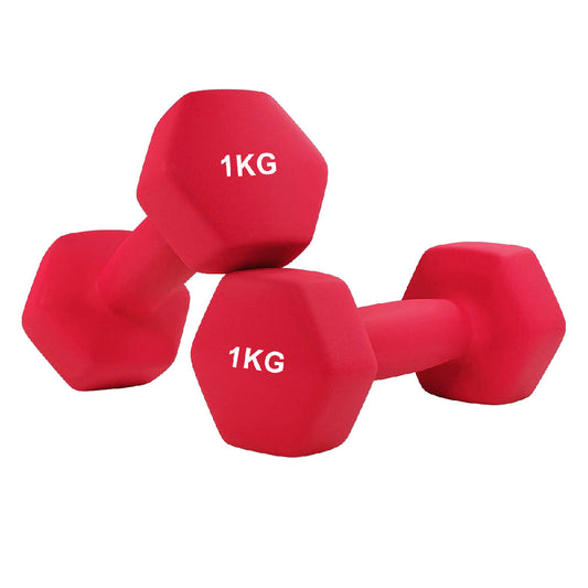 Anti-Roll Hex Neoprene Dumbbell Weights - Non-Slip Design for Home Training & Gym Workouts - Premium Quality Fitness Equipment in Singles, Pairs & Complete Sets - Soft-Touch Grip for All Fitness