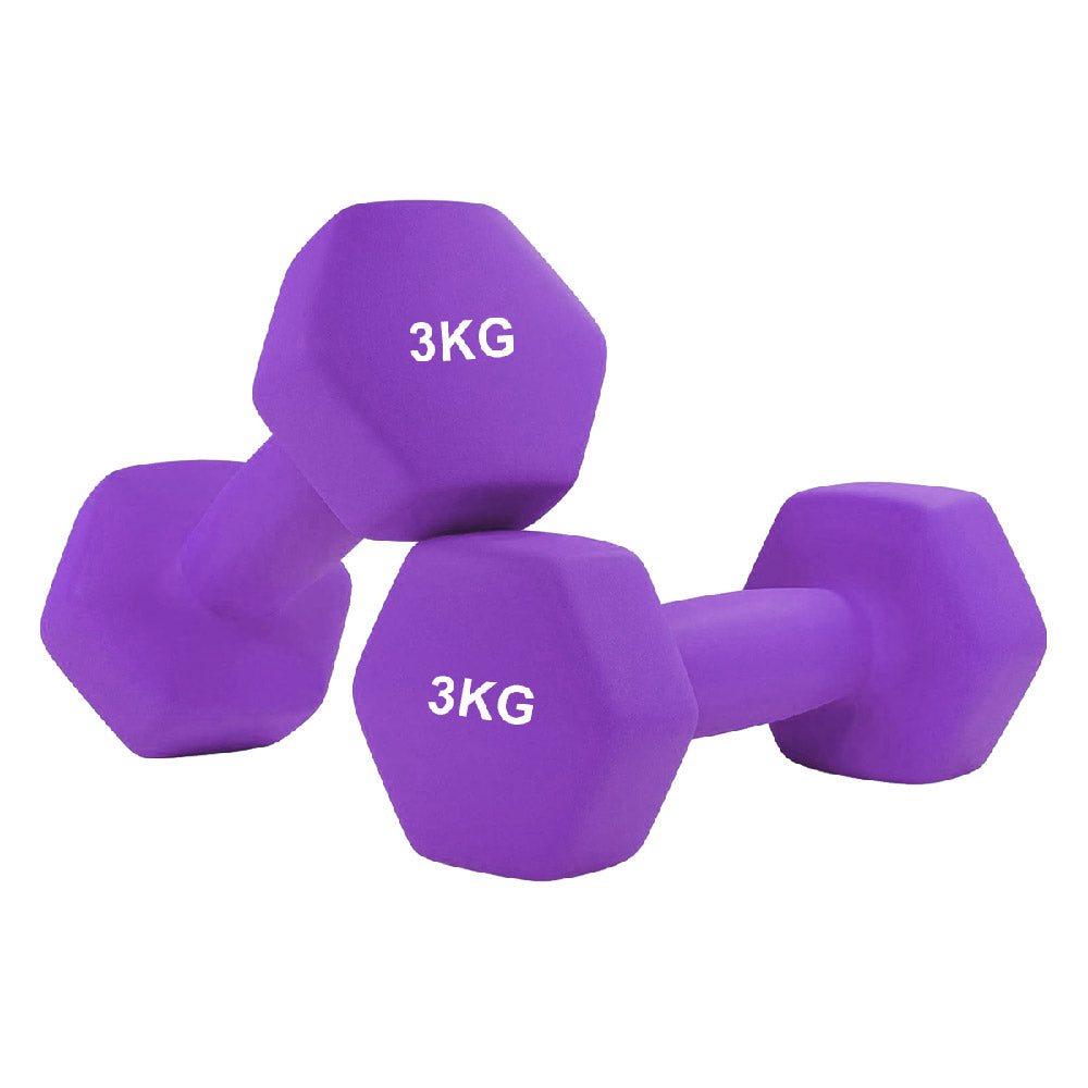 Anti-Roll Hex Neoprene Dumbbell Weights - Non-Slip Design for Home Training & Gym Workouts - Premium Quality Fitness Equipment in Singles, Pairs & Complete Sets - Soft-Touch Grip for All Fitness