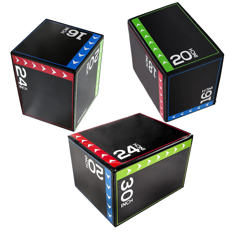 3-in-1 Soft Plyometric Jump Box - Premium Non-Slip Design for CrossFit Training - Shock-Absorbing Foam Core - Multiple Heights for Versatile Workouts - Ideal for Home Gym & Professional Use