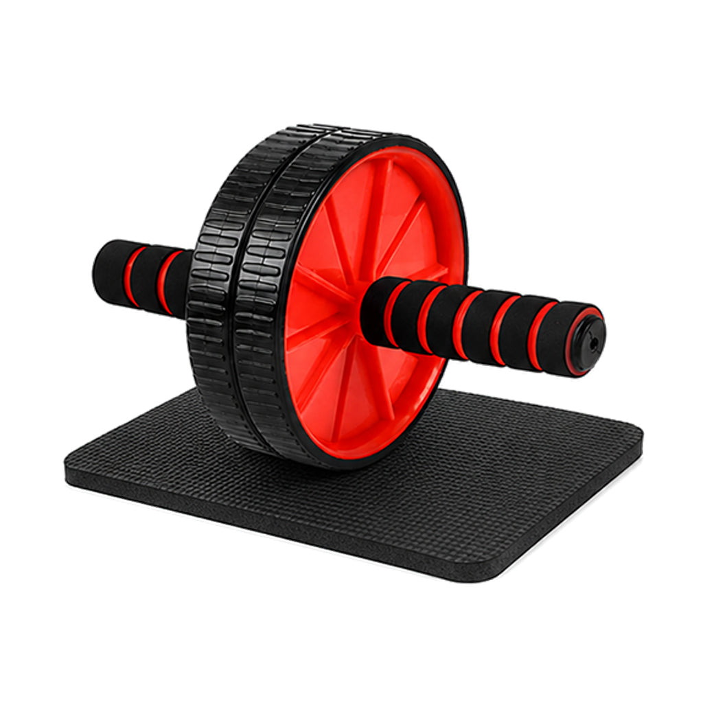 Premium Double-Wheel Ab Roller with Knee Pad - Core Training Exercise Wheel with Rebound Design - Adjustable Elastic Resistance Band - Silent Non-Slip Wheels - Ergonomic Handles - Home Gym Equipment
