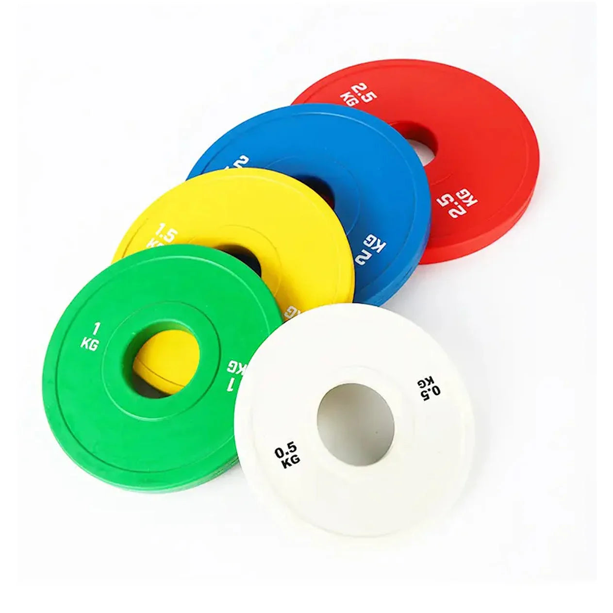 Color-Coded Fractional Weight Plates – 0.5-2.5kg Rubber Bumper Plates with Steel Insert for Olympic Cross Training & Strength Workouts