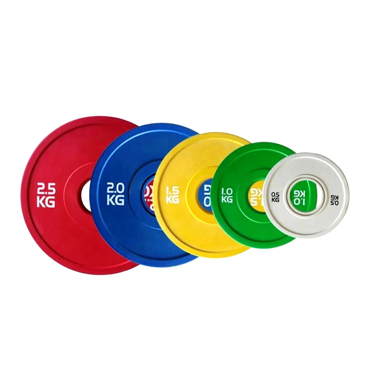 Color-Coded Fractional Weight Plates – 0.5-2.5kg Rubber Bumper Plates with Steel Insert for Olympic Cross Training & Strength Workouts