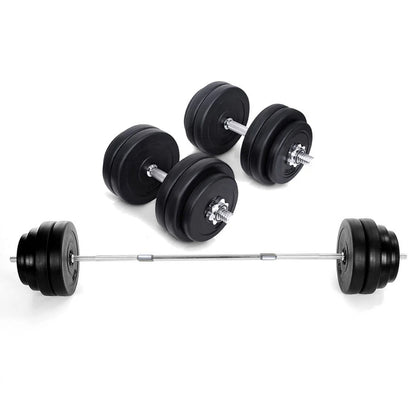 65kg Chrome Adjustable Dumbbell & Barbell Set – 2-in-1 Free Weights with Knurled Bar, Home Gym Strength Training Equipment for Squats, Presses & Full-Body Workouts