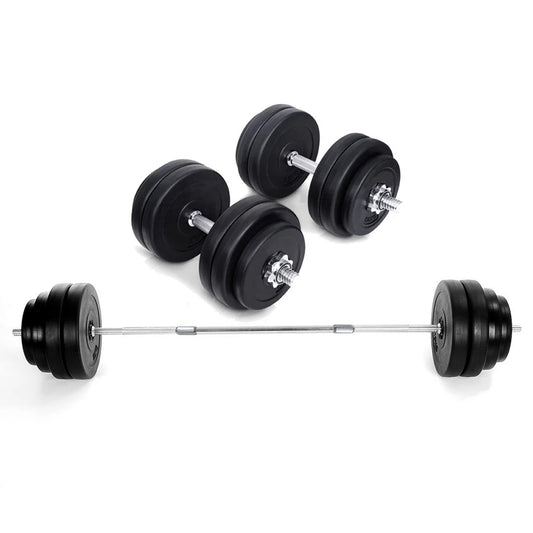 65kg Chrome Adjustable Dumbbell & Barbell Set – 2-in-1 Free Weights with Knurled Bar, Home Gym Strength Training Equipment for Squats, Presses & Full-Body Workouts