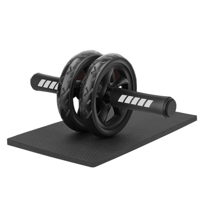 Premium Double-Wheel Ab Roller with Knee Pad - Core Training Exercise Wheel with Rebound Design - Adjustable Elastic Resistance Band - Silent Non-Slip Wheels - Ergonomic Handles - Home Gym Equipment