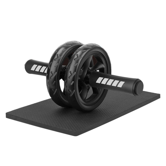 Premium Double-Wheel Ab Roller with Knee Pad - Core Training Exercise Wheel with Rebound Design - Adjustable Elastic Resistance Band - Silent Non-Slip Wheels - Ergonomic Handles - Home Gym Equipment