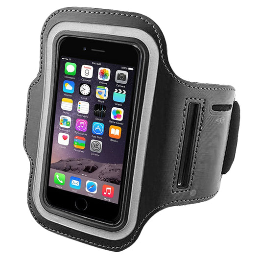 Premium Sports Armband Phone Holder - Adjustable Running Exercise Arm Band with Card Slot - Water Resistant Cell Phone Case for iPhone 16 Pro, Samsung Galaxy - Secure & Touchscreen Compatible