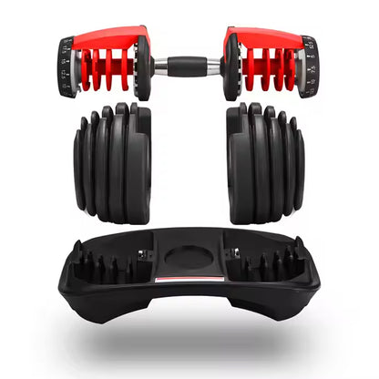 24kg Adjustable Dumbbell 15-in-1 Smart Weight System with Quick Dial Technology - Space-Saving Home Gym Equipment for Complete Strength Training - Multiple Weight Settings from  to 24kg - Non-Slip