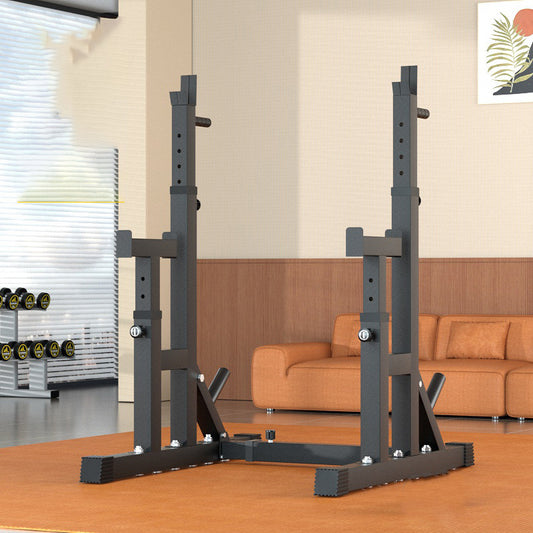 Heavy-Duty Adjustable Squat and Bench Press Rack  - Professional Weight Training Stand with 400kg Capacity - Multi-Function Strength Equipment with Dip Handles for Home and Commercial Gyms - Premium