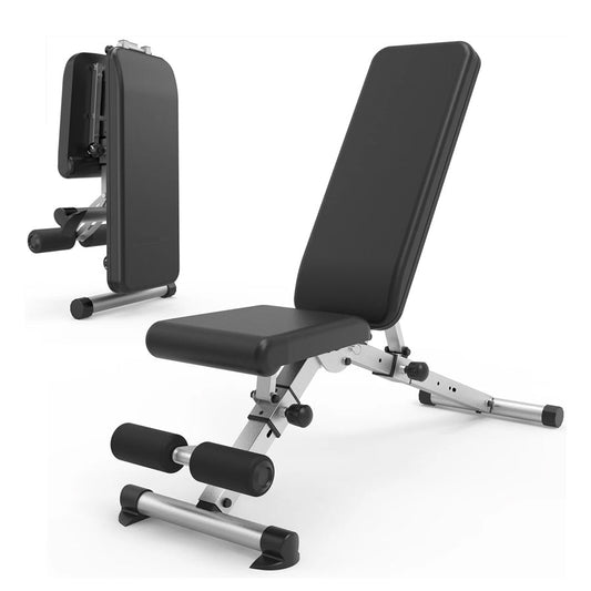 Commercial-Grade Adjustable Weight Bench – 6 Position Incline, Flat & Decline Training Station with Dip Handles & 500kg Capacity for Home Gym Strength Workouts