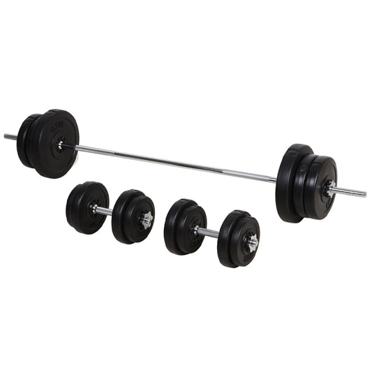 65kg Chrome Adjustable Dumbbell & Barbell Set – 2-in-1 Free Weights with Knurled Bar, Home Gym Strength Training Equipment for Squats, Presses & Full-Body Workouts