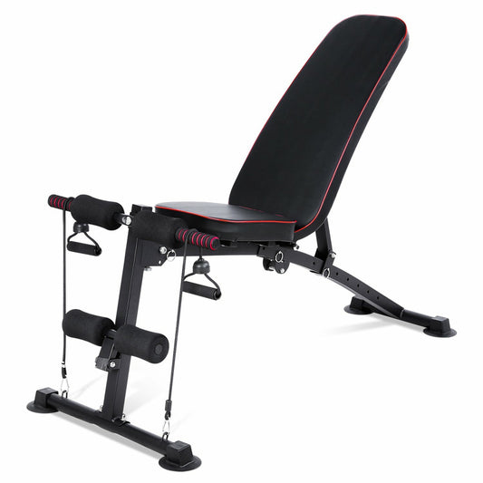 7-Position Adjustable Foldable Weight Bench - Heavy-Duty 320KG Capacity - Quick Folding Design with Automatic Locking - Ergonomic Comfort Padding - Multi-Angle Incline Decline Flat Positions for Home
