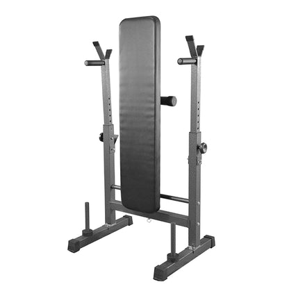 Professional Adjustable Weight Bench with Dip Station & Barbell Rack - Heavy-Duty Multi-Functional Workout Bench for Strength Training - Foldable Design with 250kg Capacity - Reinforced Steel