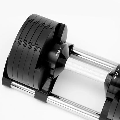 Round Adjustable Dumbbells Set for Home Gym - Quick-Select Dial System 24-45kg - Anti-Slip Handle - Single or Pair - Space-Saving Design - Complete Strength Training Equipment for All Fitness