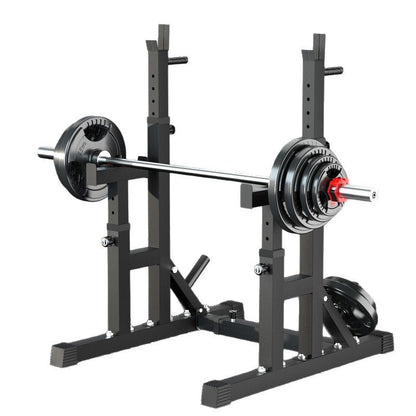 Heavy-Duty Adjustable Squat and Bench Press Rack  - Professional Weight Training Stand with 400kg Capacity - Multi-Function Strength Equipment with Dip Handles for Home and Commercial Gyms - Premium