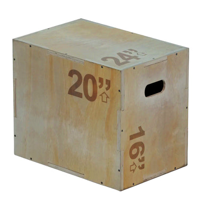 Professional 3-in-1 Wooden Plyometric Jump Box - Multi-Height Training Platform for Box Jumps, Step Ups and Strength Training - Versatile Fitness Equipment for Home and Commercial Gyms