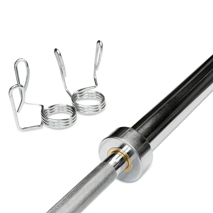 Premium Olympic 2" Barbell - Professional Strength Training Bar - Multi-Length Options (4ft, 5ft, 6ft, 7ft) - High Capacity Steel Construction - Complete with Spring Collars - Perfect for Home Gym