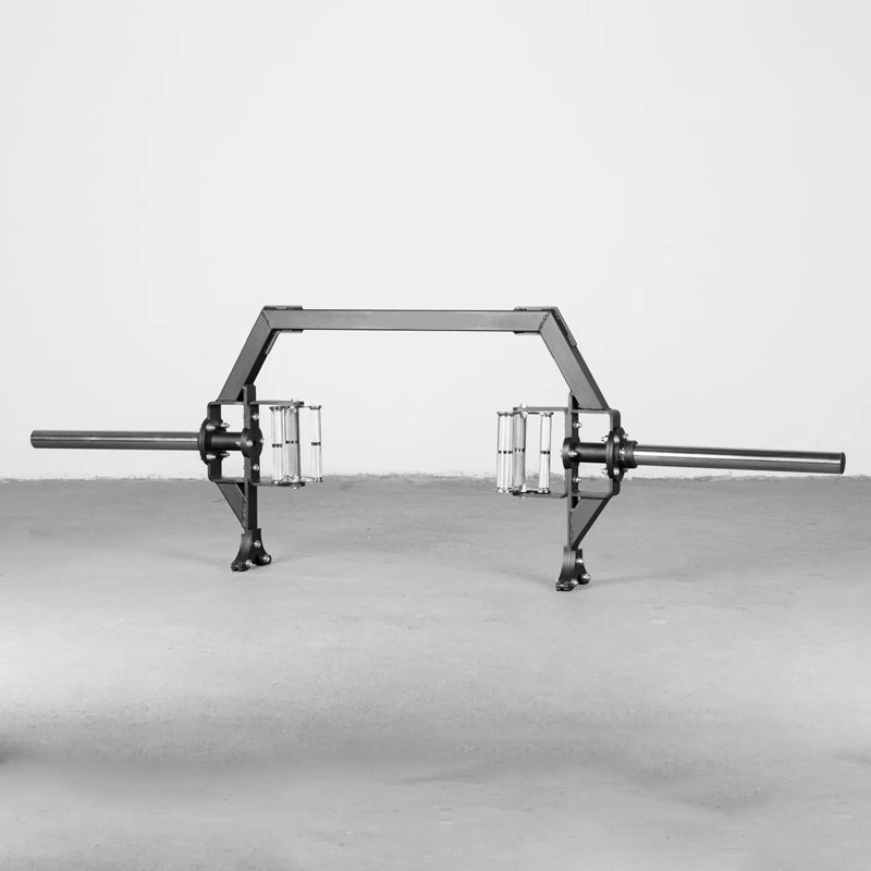 20kg Premium Open Trap Bar with Built-in Deadlift Jack - Olympic Hex Barbell with Rotating Sleeves - Comfortable Knurled Handles for Deadlifts, Shrugs and Rows - Professional Strength Training