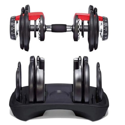 24kg Adjustable Dumbbell 15-in-1 Smart Weight System with Quick Dial Technology - Space-Saving Home Gym Equipment for Complete Strength Training - Multiple Weight Settings from  to 24kg - Non-Slip