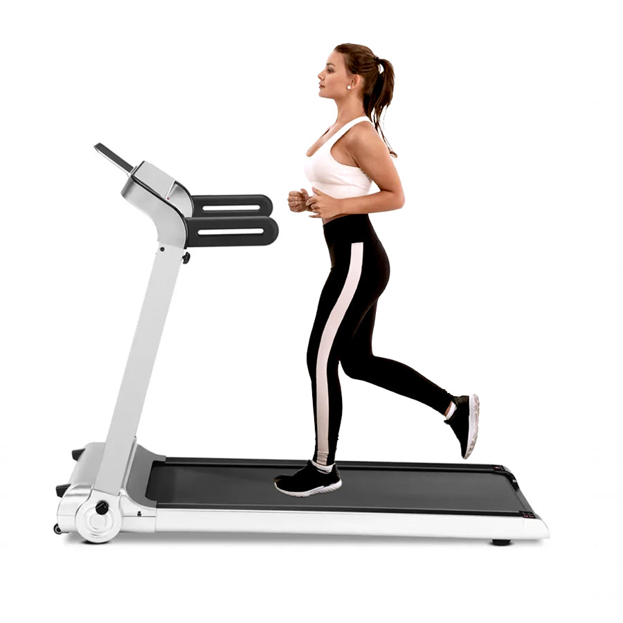 T103 Folding Treadmill - Compact Home Fitness Walking Pad - Powerful 14km/h Motor - Foldable Design - Shock-Absorbing Belt - LED Display - 120kg Capacity - Fits Under Furniture - Space-Saving Exercise