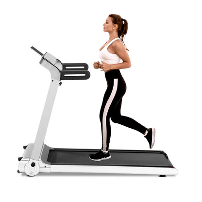 T103 Folding Treadmill - Compact Home Fitness Walking Pad - Powerful 14km/h Motor - Foldable Design - Shock-Absorbing Belt - LED Display - 120kg Capacity - Fits Under Furniture - Space-Saving Exercise