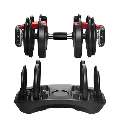 40kg Premium Adjustable Dumbbell Set 17-in-1 Quick Dial Weight Selection System - Home Gym Weights with Non-Slip Handle for Strength Training - Space-Saving Design for All Fitness Levels