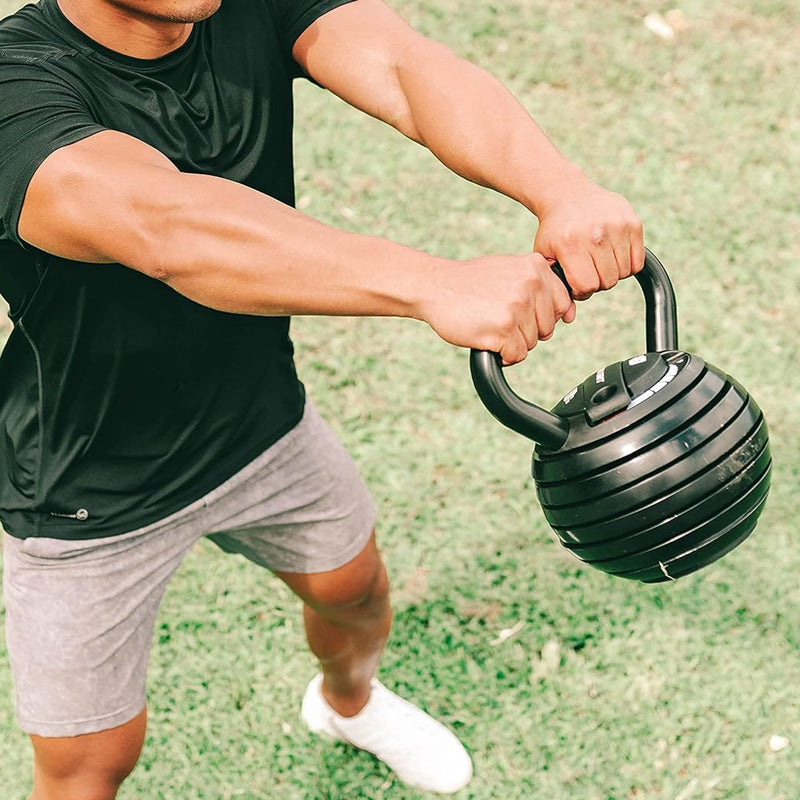 Professional Adjustable Kettlebell  - 7-in-1 Weight Training System with Quick-Lock Mechanism - Heavy-Duty Construction - Comfortable Grip Design - Space-Saving Home Gym Essential