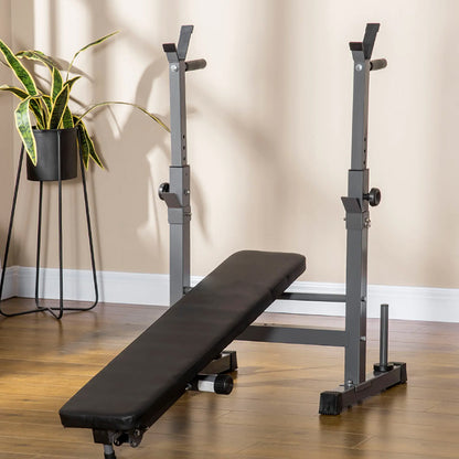 Professional Adjustable Weight Bench with Dip Station & Barbell Rack - Heavy-Duty Multi-Functional Workout Bench for Strength Training - Foldable Design with 250kg Capacity - Reinforced Steel