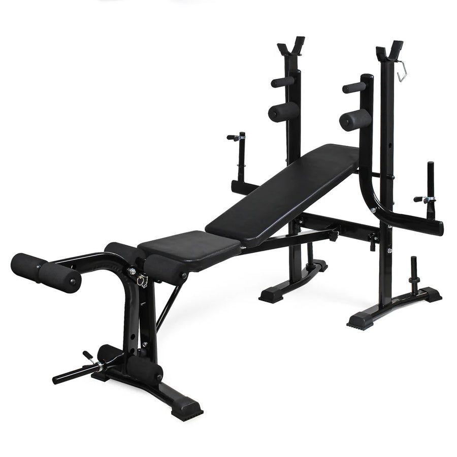 All-in-One Adjustable Multi Bench with Squat Rack, Preacher Curl, Leg Developer & Butterfly Arms – Heavy Duty Home Gym Weight Bench for Full-Body Strength Training