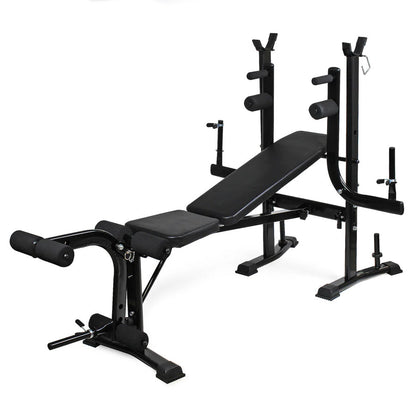 All-in-One Adjustable Multi Bench with Squat Rack, Preacher Curl, Leg Developer & Butterfly Arms – Heavy Duty Home Gym Weight Bench for Full-Body Strength Training