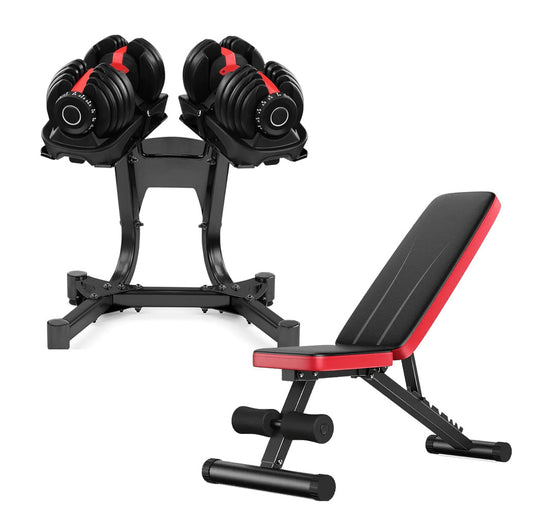 24kg Adjustable Dumbbell 15-in-1 Smart Weight System with Quick Dial Technology - Space-Saving Home Gym Equipment for Complete Strength Training - Multiple Weight Settings from  to 24kg - Non-Slip