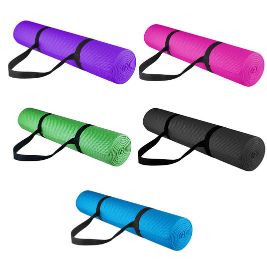 Premium 15mm Extra Thick Yoga Mat Non-Slip NBR Foam - Professional Exercise Mat for Yoga, Pilates & Home Fitness - Eco-Friendly Cushioned Workout Floor Mat with Carry Strap - Anti-Tear Design
