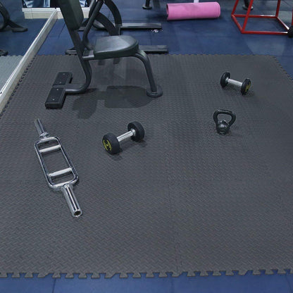 Premium 10mm EVA Foam Interlocking Puzzle Exercise Mats - Protective Home Gym Flooring - Non-Slip Rubber Surface Tiles for Workouts - Customisable High-Density Gym Floor Mats for Weightlifting