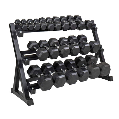 Premium Rubber-Coated Hex Dumbbells: Pairs from 2.5kg to 60kg - Anti-Roll Design with Ergonomic Metal Handles for Home Gym, Strength Training & Professional Bodybuilding
