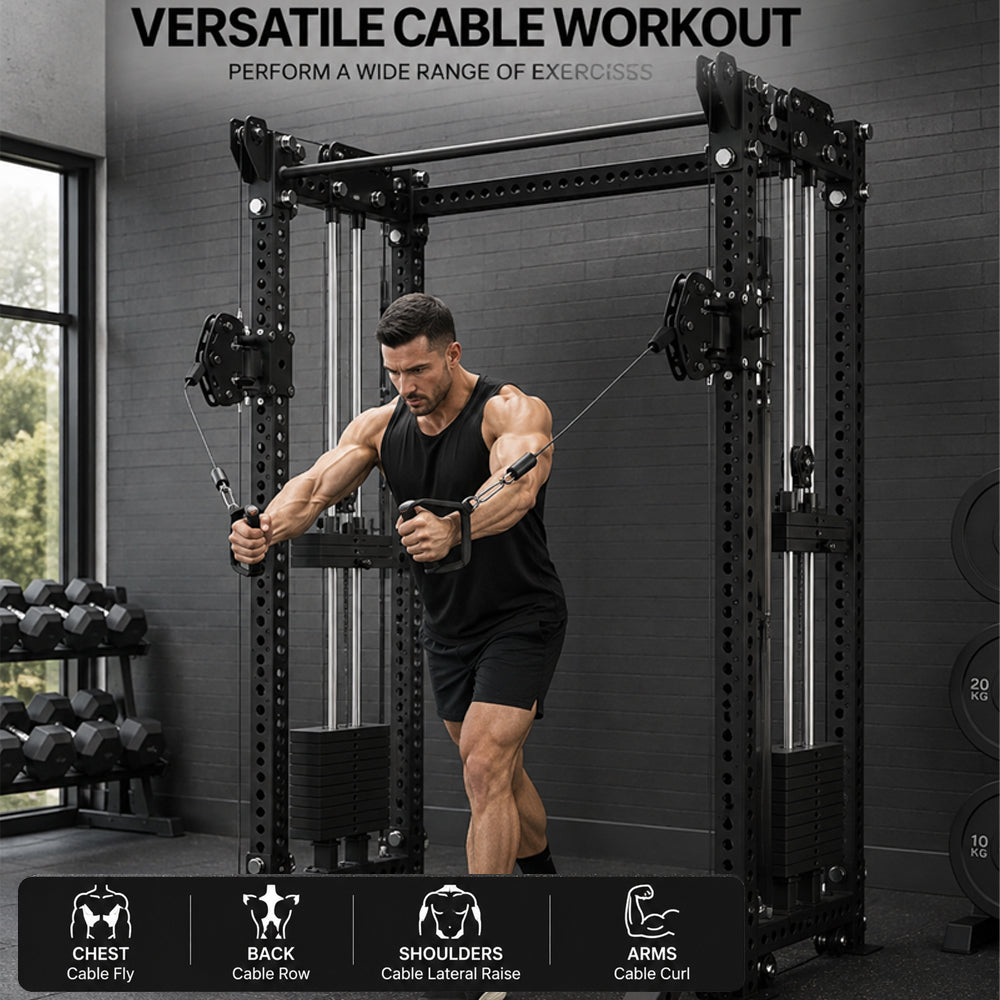 Complete Functional Fitness Rack with Pulldown, Cables & Chin-Up Bar