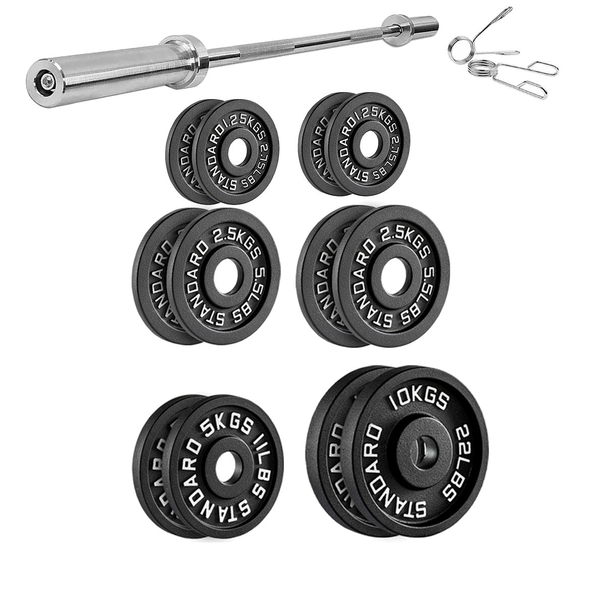 Professional Cast Iron Weight Plates - Comprehensive Range for Strength Training - Available in Pairs & Complete Sets - Barbell & Dumbbell Compatible - Durable, Long-lasting Gym Performance