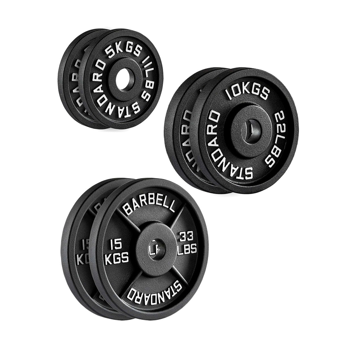 Professional Cast Iron Weight Plates - Comprehensive Range for Strength Training - Available in Pairs & Complete Sets - Barbell & Dumbbell Compatible - Durable, Long-lasting Gym Performance