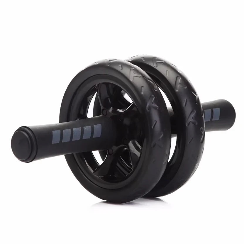 Black ab roller on a white background