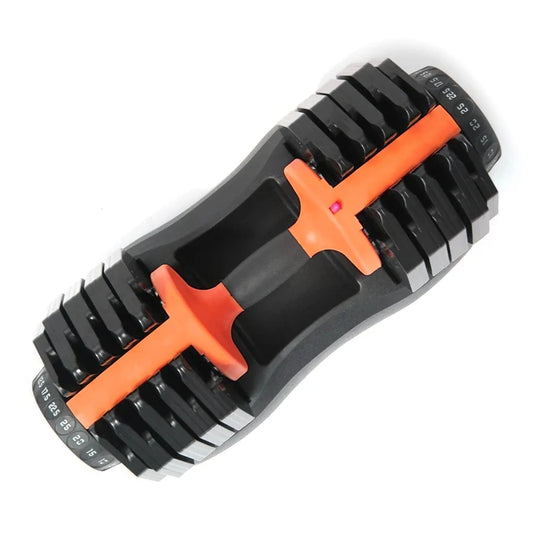 Black and orange adjustable resistance band on a white background