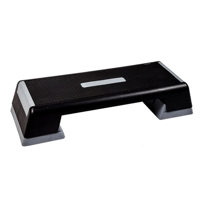 Black step platform on a white background