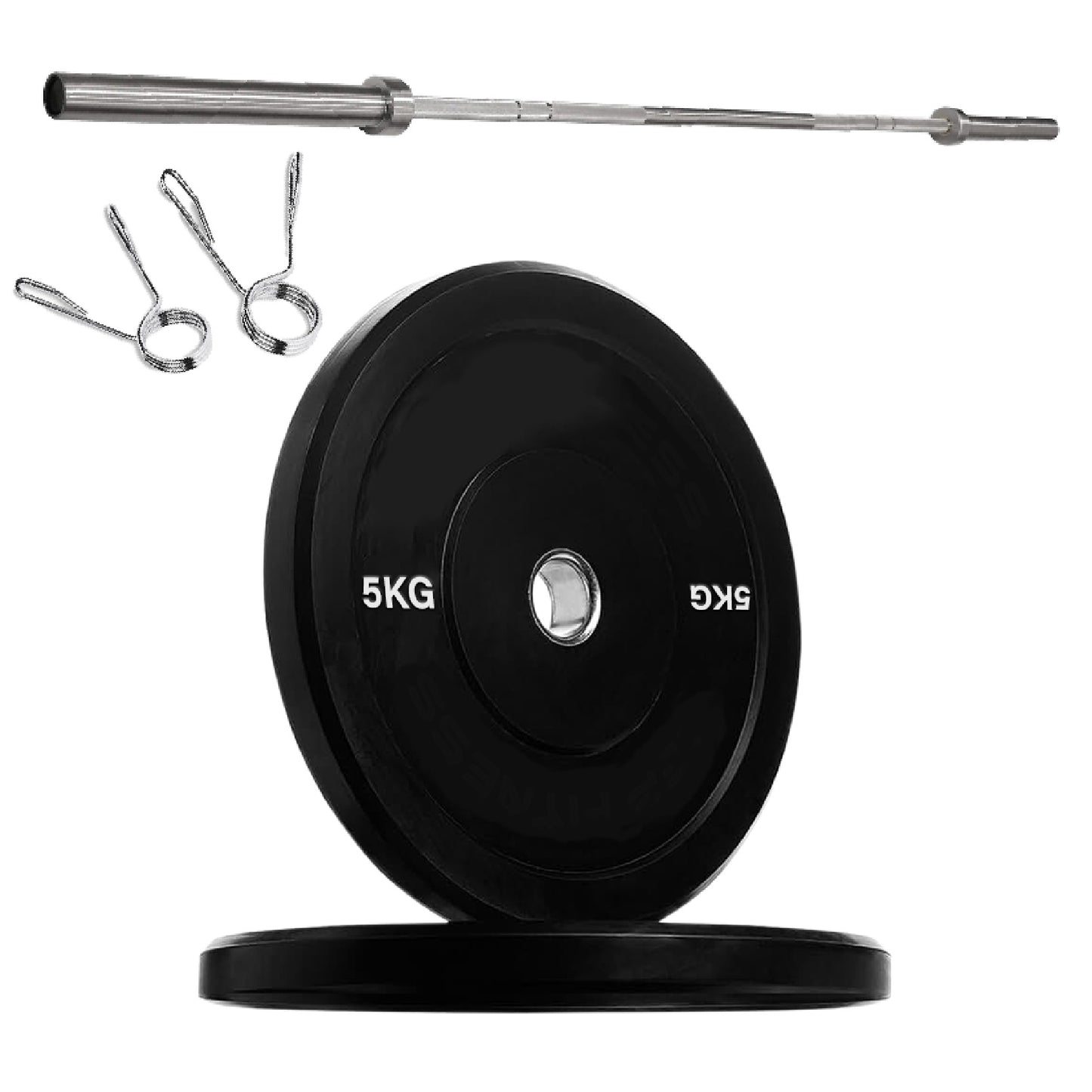 Premium Olympic Bumper Plates - Professional Grade Rubber Coated Weight Discs with 2-Inch Stainless Steel Insert - Color-Coded Designs Available in Singles Pairs & Sets - Multiple Weights for
