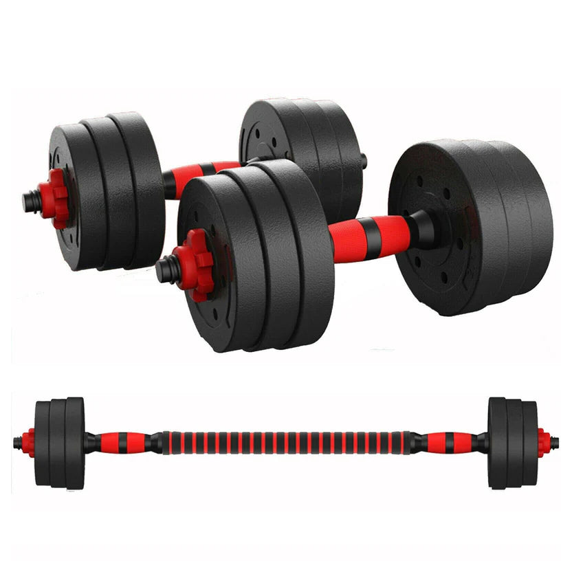 Adjustable Dumbbell & Barbell Set on a white background