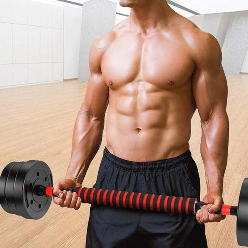 Adjustable Dumbbell & Barbell Set on a white background