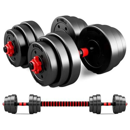 Adjustable Dumbbell & Barbell Set on a white background