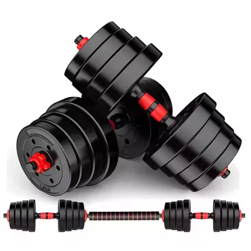 Adjustable Dumbbell & Barbell Set on a white background