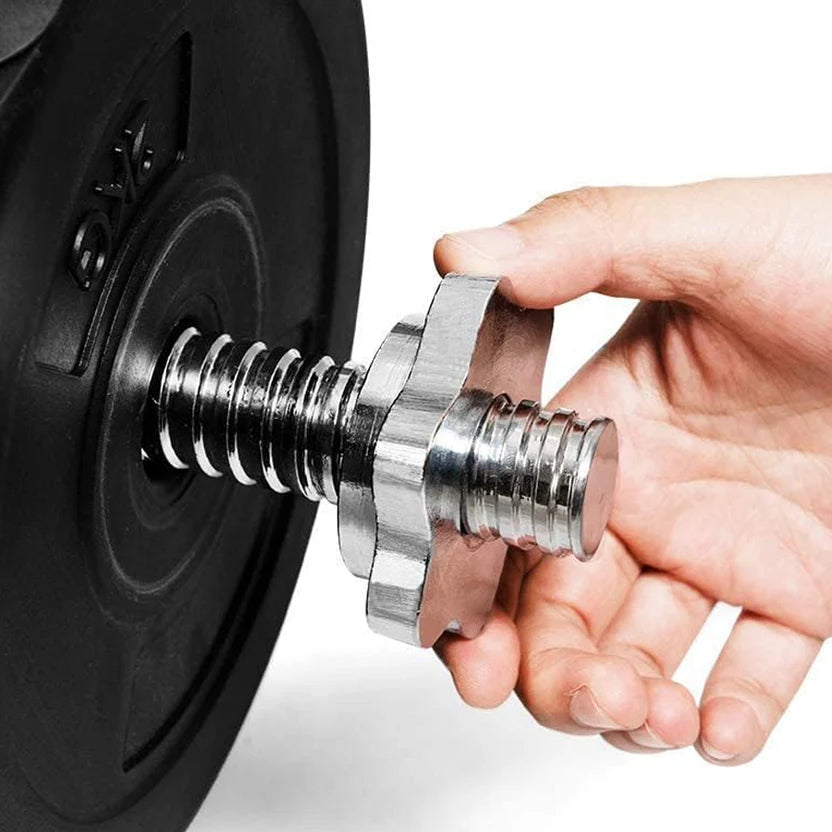 Barbell with weight plates on a white background