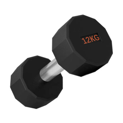 Round Hex Dumbbells with Anti-Roll Design - Premium Rubber-Coated Heads and Knurled Grip Handles - Available as Singles, Pairs or Complete Sets with Optional Storage Rack - Professional Gym Quality